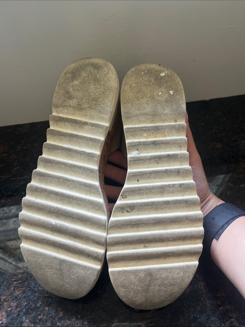 Steve Madden Neutral Beige Cork Platform Sandal with Ankle Band - Picture 9 of 9